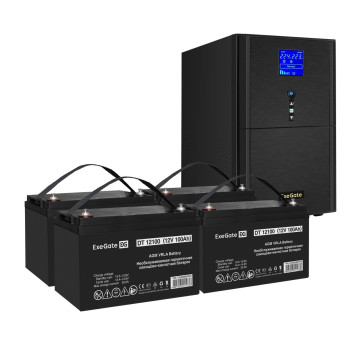 Комплект EXEGATE ИБП EX295991RUS + батарея 100Aч EX282985RUS 4шт